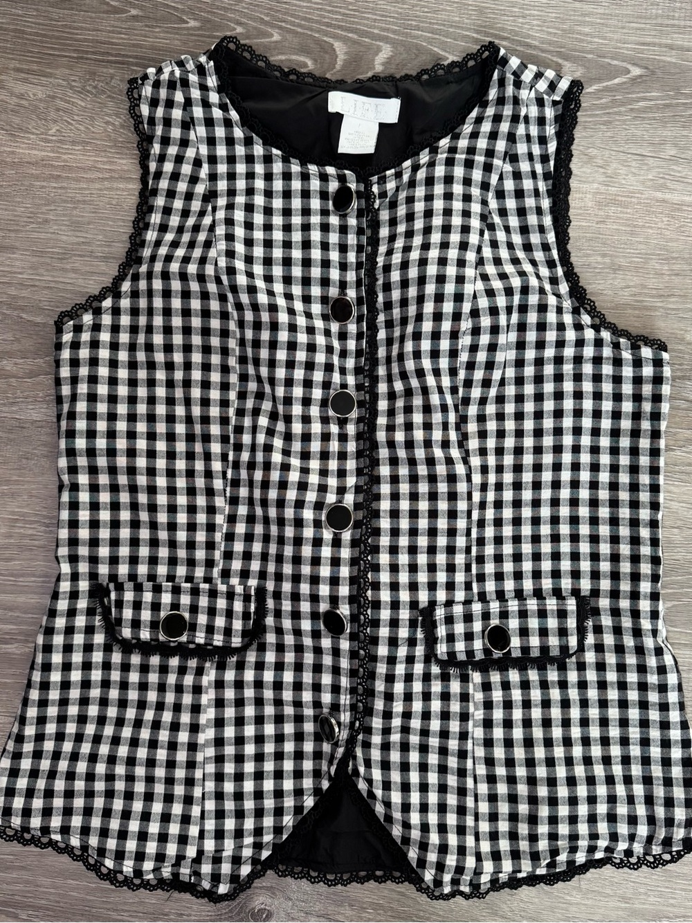 Black & White Gingham Sleeveless Vest Dress - Classic Style